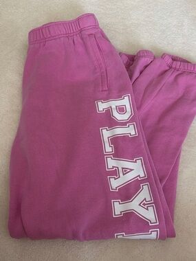 PLAYBOY Kids Pink Jogger Sweatpants with White PLAY Logo